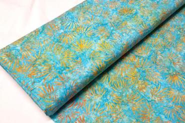 TURQUOISE ORANGE - Chrome - Batikstoff aus Indonesien